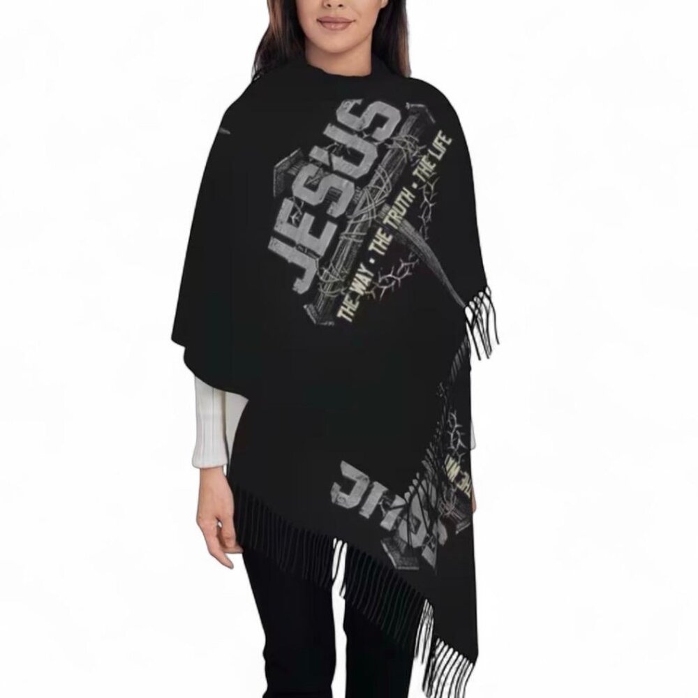 NEW - Christian Jesus Is Foundation 100% Polyester Winter Warm Scarf 77X28 - M01
